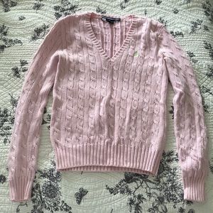 Ralph Lauren Sport Pink Cable-Knit Sweater